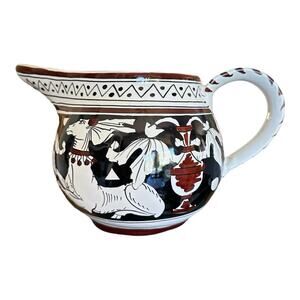Vintage Siena Italian Pottery Resting Deer Pitcher 9x5x5.5” Handmade EUC